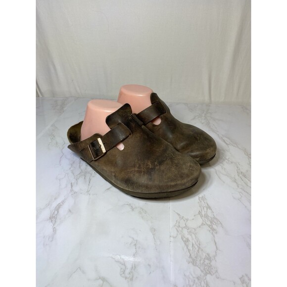 Vintage Birkenstock Boston Leather Mens Size US M 10 W 8 Made In Germany Brown - Picture 1 of 9